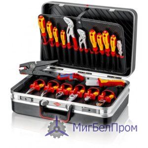 Чемодан для инструмента, набор электрика (20 предметов) KNIPEX.  Артикул 002120