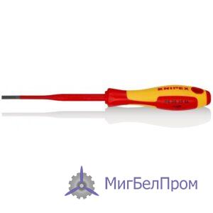 Отвертка для винтов с шлицевыми головками 3,5 мм(тонкая) KNIPEX.  Артикул 982035SL